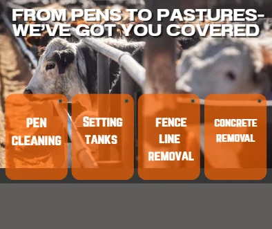 Livestock pen cleaning, fence line and concrete removal