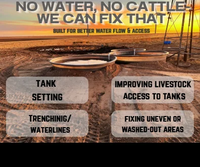 Livestock tank setting and water access work in the Texas Panhandle